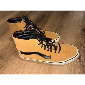 Vans Sk8 Hi Suede Canvas Ochre Black Lace Up High Top Sneakers Shoes Men 8